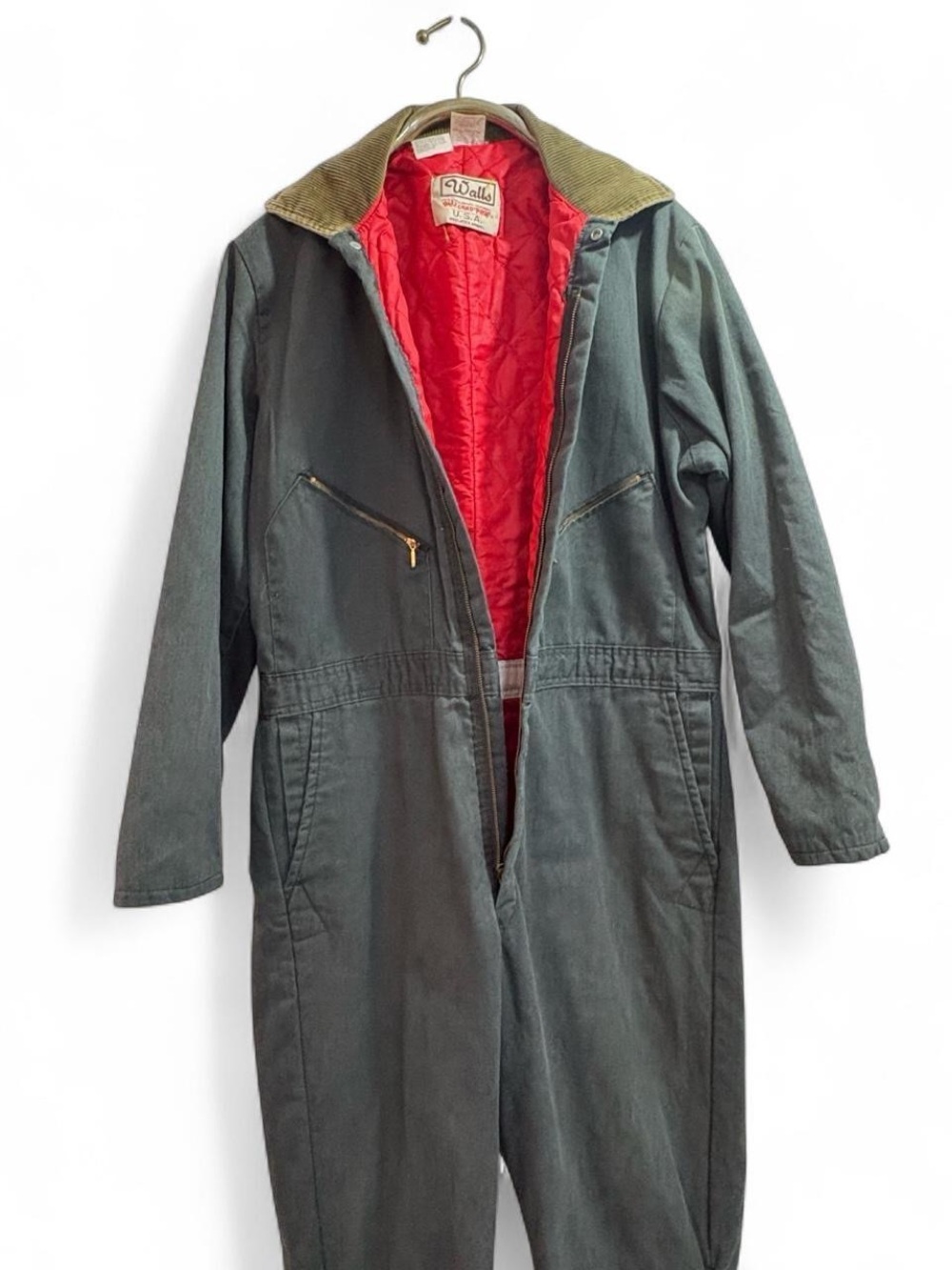 Walls Blizzard Pruf Mens Coveralls L Insulated Full Body Winter Outdoors Vtg